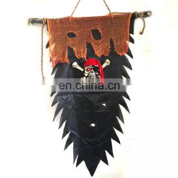 Halloween Hanging Flag with Pirate Skull for Halloween Decoration