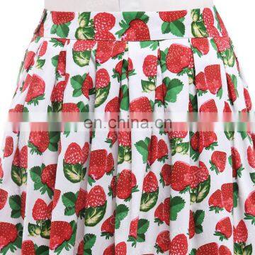 19 Colors ! Grace Karin Colorful Cheap Occident Short Retro Vintage Cotton 50s Drawberry Print Skirt CL6294-17# photo-2