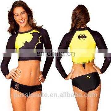 Custom Printed Rash Guard Crop Top Design Your Own Surf Rash Guard