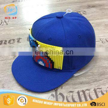 WINUP 2017 New Trendy Diy Blocks Hip Hop Flat Brim Baseball Cap photo-4
