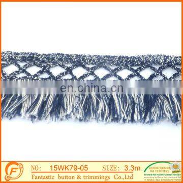 nice blue and white fashion cotton fringe for clothes