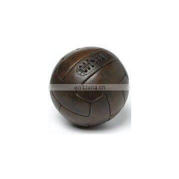 Old School Soccer Ball made of genuine leather with custom screen printing and embossing