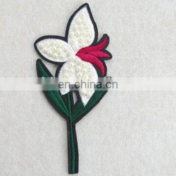 Hot Sell Pearl Beaded Applique Fashion Design Flower Patch photo-2