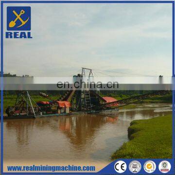 Commercial 80m3 per hour high efficient Bucket chain gold dredge for sale