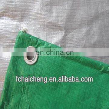 silver/green pe tarpaulin,customizable woven fabric polyethylene tarpaulin