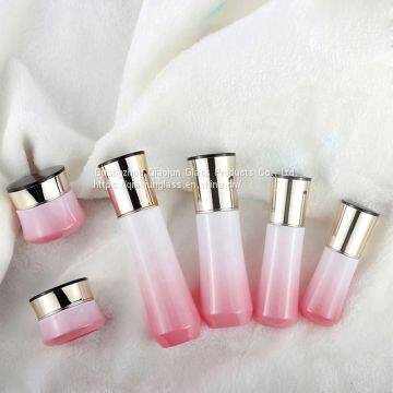 New Arrival 50G 40Ml Skin Care Packaging Black Cosmetic Glass Bottle Set