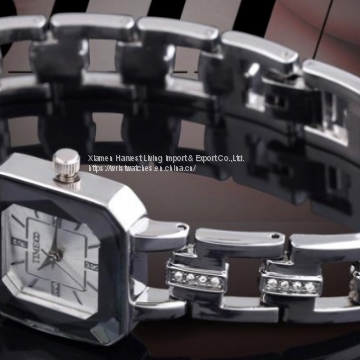 Wholesale Women's Men's Fashion Rhinestone Roman Numerals Analog Alloy Strap Quartz Watches photo-4