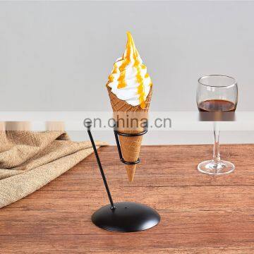 Fake Snack Decoration Props Simulation Dummy Ice Cream Waffle Cone Sample Mould Display With Snack Rack photo-3