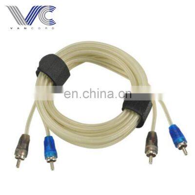 5+5mm 2R-2R Male RCA Cable AV Cable Transparent