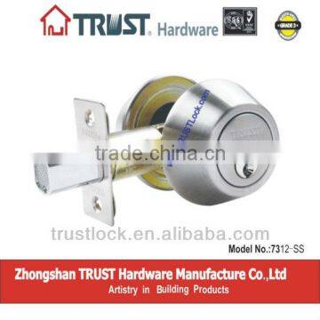 7312:TRUST ANSI Grade 3 Double Deadbolt Lock with brass cylinder