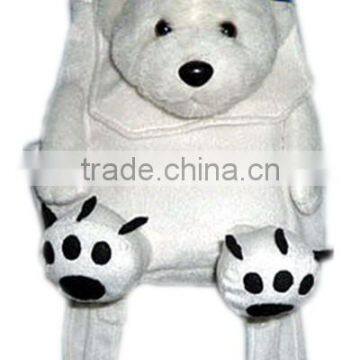 Polar bear plush backpack for kids