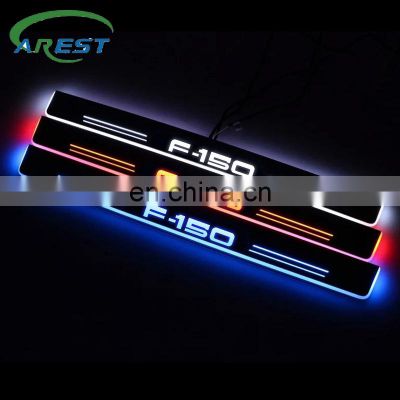 LED Door Sill Streamed Light For FORD F150 2007-2020 Scuff Plate Acrylic Door Sills Car Sticker Accessories