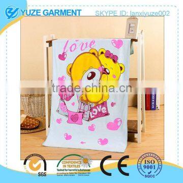 lovely bear couple printing cotton beach towel oem