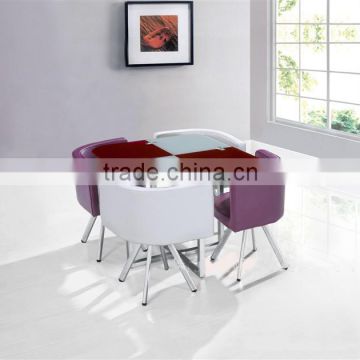 1+4 square glass table set small meeting tables dinning talbes and chair