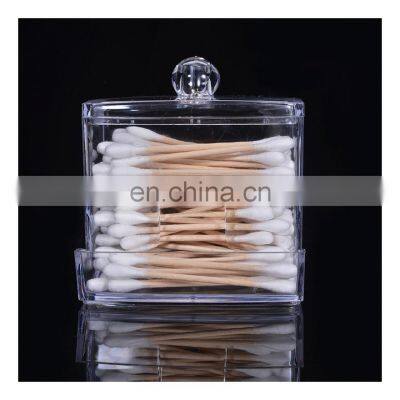 New Clear Acrylic Cotton Swab Box Makeup Storage Cotton Swab Box Plastic Organizer Cosmetic Holder