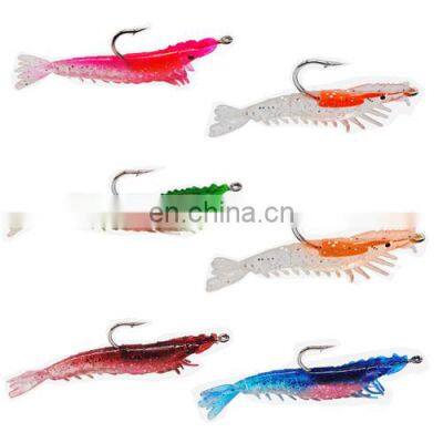 10cm/9g  Prawn bionic bait soft plastic Fishing Lure With Hook Sea Fishing silicone Shrimp Soft Lure