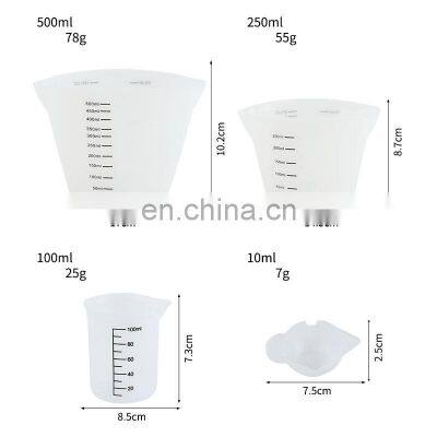 6 Piece Set Choice 250ml Food Visual Kitchen Laboratory 10ml 100ml Silicone Measuring Cup photo-4