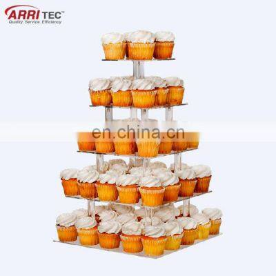 Retail Store Cupcake Stand Holder Clear Square 105 Cup 6 Tiers Acrylic Cupcake Shelf photo-2