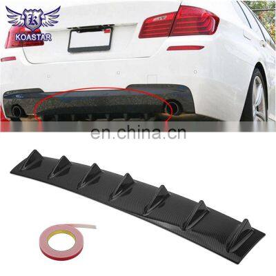 Auto Racing Carbon Look Lower Rear Bumper Lip Diffuser Shark Fin Design