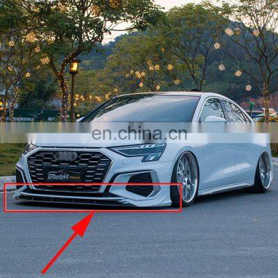 For Audi A3 2020 2021 body kit sports style car bottom spoiler pp material front bumper front lip diffuser front shovel