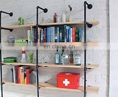 Industrial Retro Wall Mount Iron Shelf Hung Bracket Diy Storage Shelving Pipe Bookshelf photo-4
