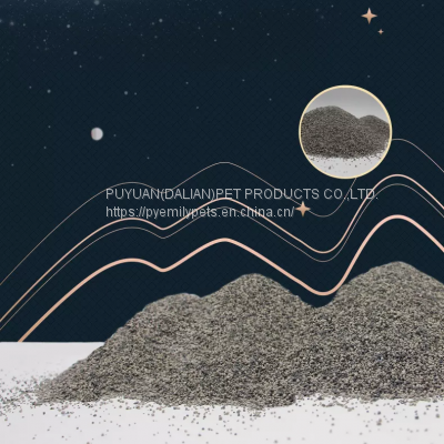 China Supplier Super Clean Natural Mineral Cat Litter Cat Sanitary Sand 100% Dust Free Black photo-2