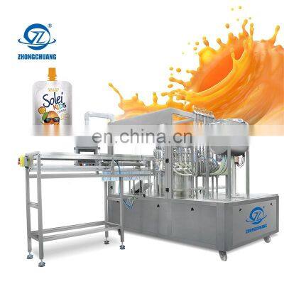 Automatic Encapsulation Spout Pouch Soft Liquid Juice Doypack Capping Sealing Machinery Premade Bag Filling Machine