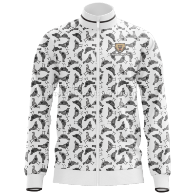 2022 White and Black Custom Sublimation Jacket with White Zipper