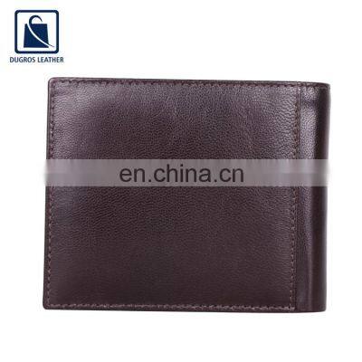 Anthracite Fittings Fashion Style Hot Selling Genuine Leather Women Wallet for Men