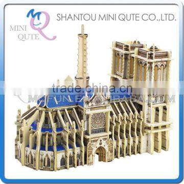 Mini Qute 3D Wooden Puzzle Notre-Dame de Paris world architecture famous building Adult kids model educational toy gift NO.MJ404