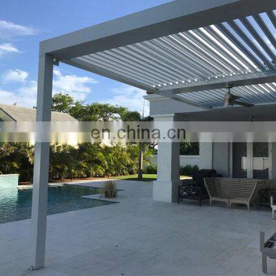 Modern Designs Swimming Pool Electric Pergola Roof With Side Sun Screen electric aluminum pergola outdoor