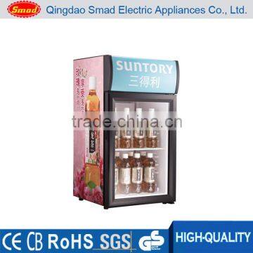 Display beverage cooler fridge, glass door refrigerated showcase