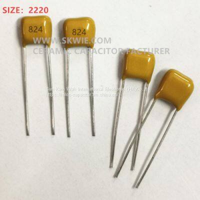 Monolithic capacitor 1812 100NF X7R+-10% 630V B104K Radial leads multilayer ceramic capacitor