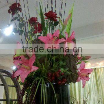 cheap wholesale PU plastic artificial Lily flowers branches