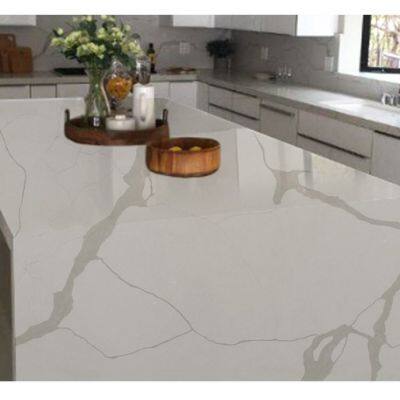 Code：1040，Calacatta Artificial Stone Quartz Slab Kitchen Countertops photo-3