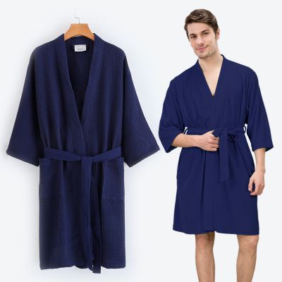 European Size waffle Bathrobe，Summer Short Style ,SPA Bathrobe/OEM(KW1151M)