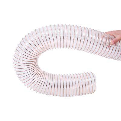 Source factory polyurethane PU copper-plated steel wire hoseTransparent telescopic dust removal bellows