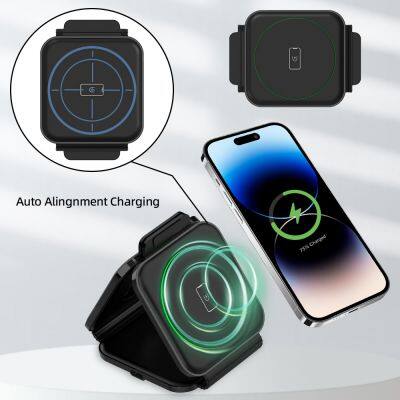 3 in 1 Fast Wireless Charging Station Compatible With Phone 15-12 Series Earphone 3-2 Watch 9-SE Foldable Pad Wireless Charger photo-6