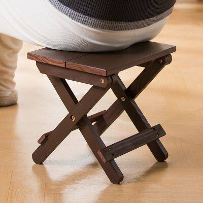 Solid Wood Folding Stool, Customizable Size, Style, Color photo-4