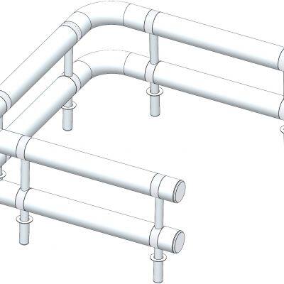 Stainless Steel 2R Barrier SUS304 Double Layer Guardrail Factory Warehouse Wall protection Barrier