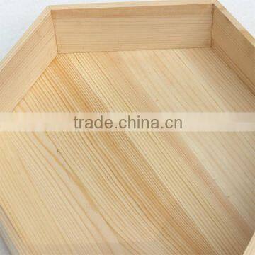 2016 Hot Sale Custom Hexagon Wooden Fruit Storage Box Made in China
