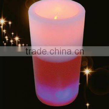 Layered color pillar candles