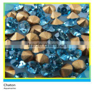 Chaton Crystal Auqamarine Crystal Ss8 17pp 2.3-2.4mm Diameter 144 Pcs