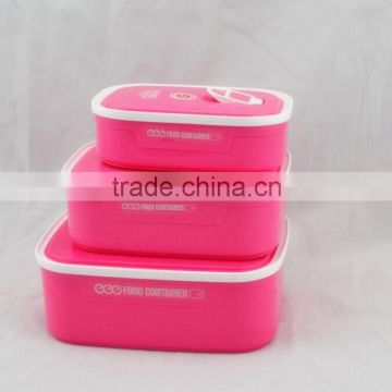 2015 hot popular plastic lunch box set with lock with different color, fresh lunch box (accept OEM)