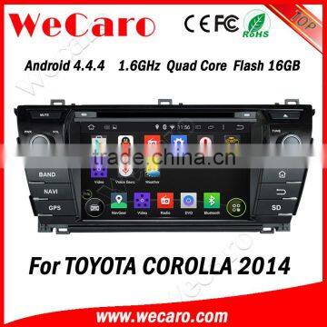 Wecaro WC-TC7019 Android 4.4.4 car dvd player quad core for toyota corolla car stereo playstore 2014 2015