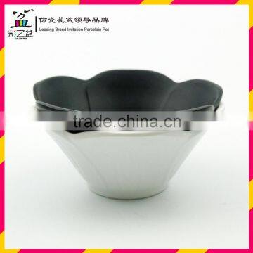 Hot Sale Small Lotus Shape Melamine Flower Pot Plastic Flower Pot 1412 photo-4