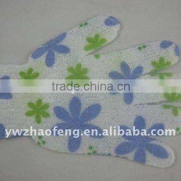 New printed exfoliating bath glove