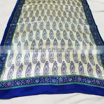 Printed indian silk satin scarf