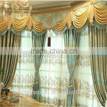 Luxury design elegant jacquard green color curtain made