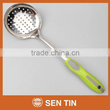 KU-B09TPR Stainless Steel Skimmer with PP & TPR handle Kitchen Tool